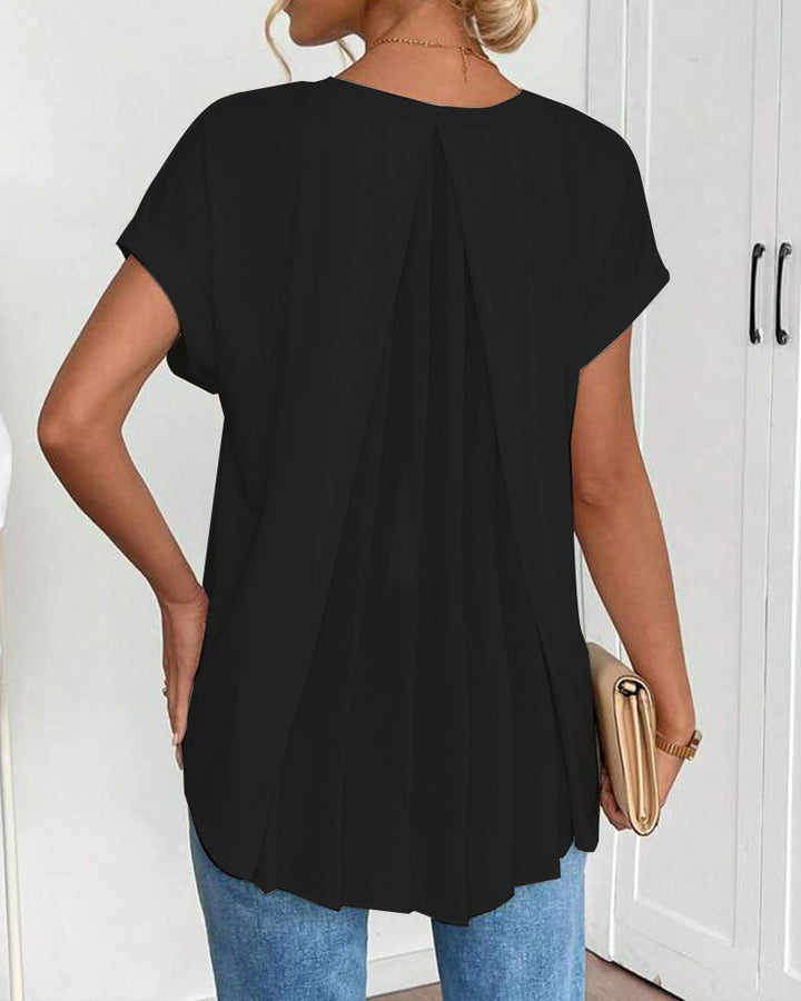 Adelheid - T-Shirt kurzärmelig einfarbig Patchwork