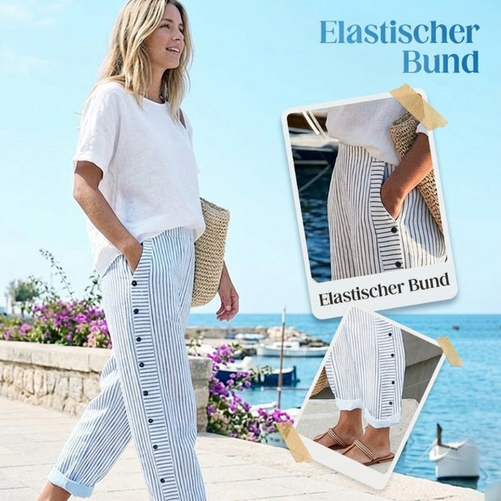 Gisela - Bequeme blau gestreifte Hose