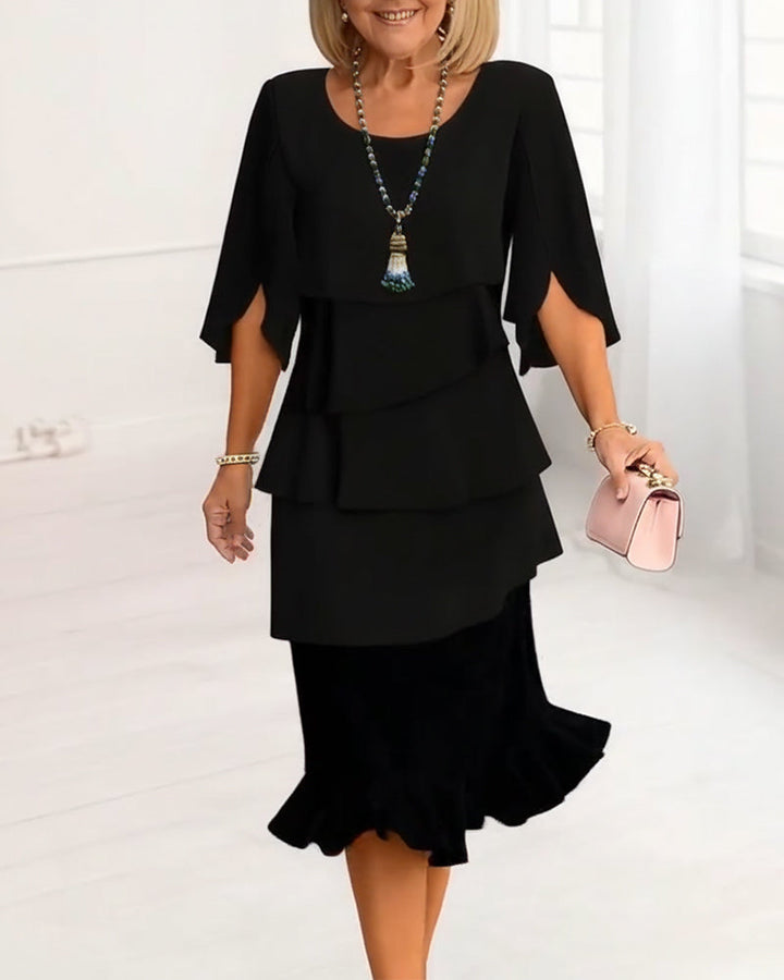 Patricia - Elegantes Komfort-Rüschkleid