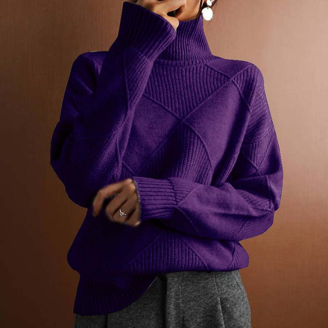Analia | Stilvoller und bequemer Rollkragenpullover mit Rautendesign