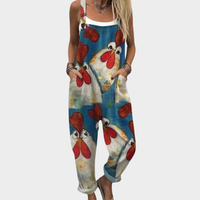 Tanja - Bequeme Bedruckte Latzhose