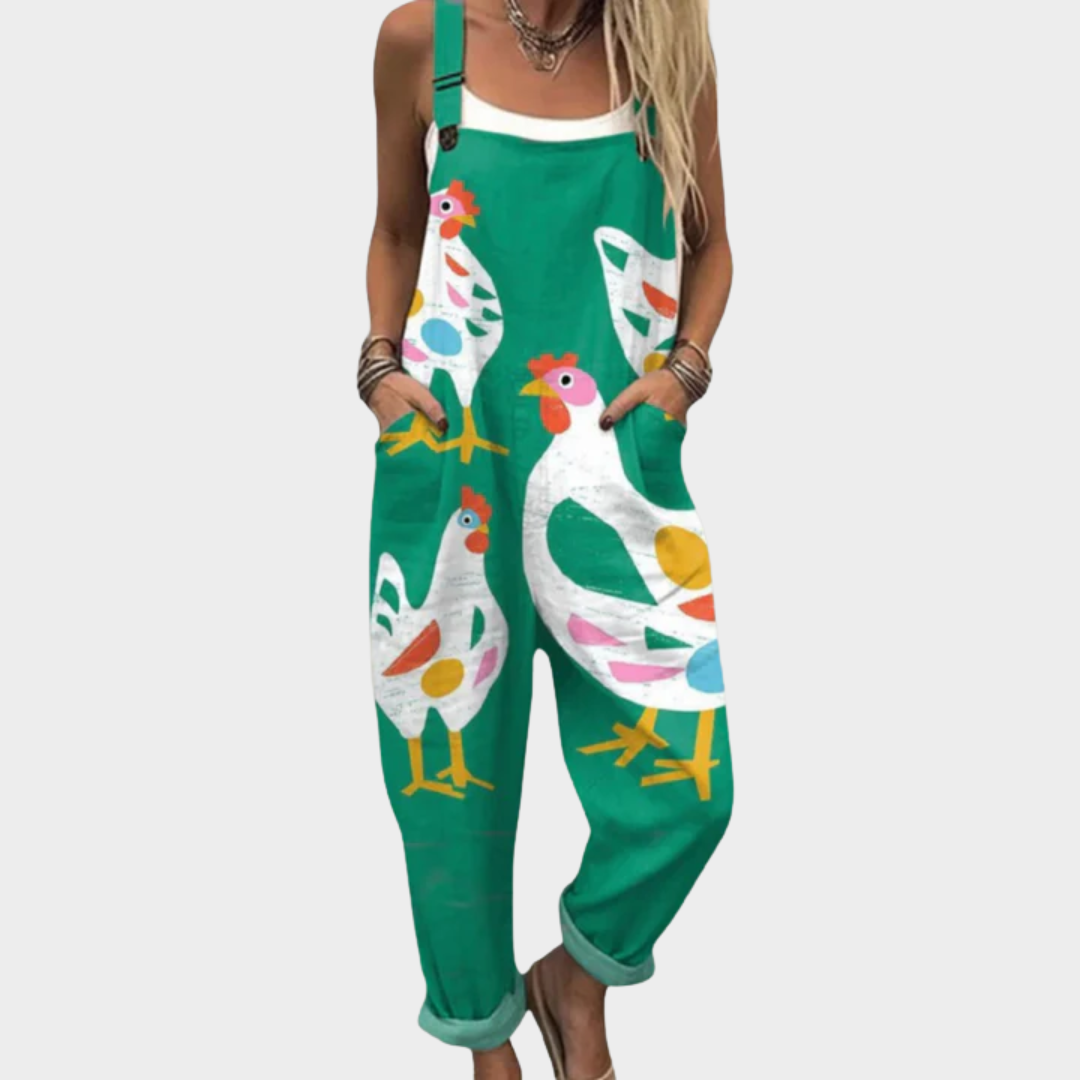 Emmi - Bequeme Bedruckte Latzhose