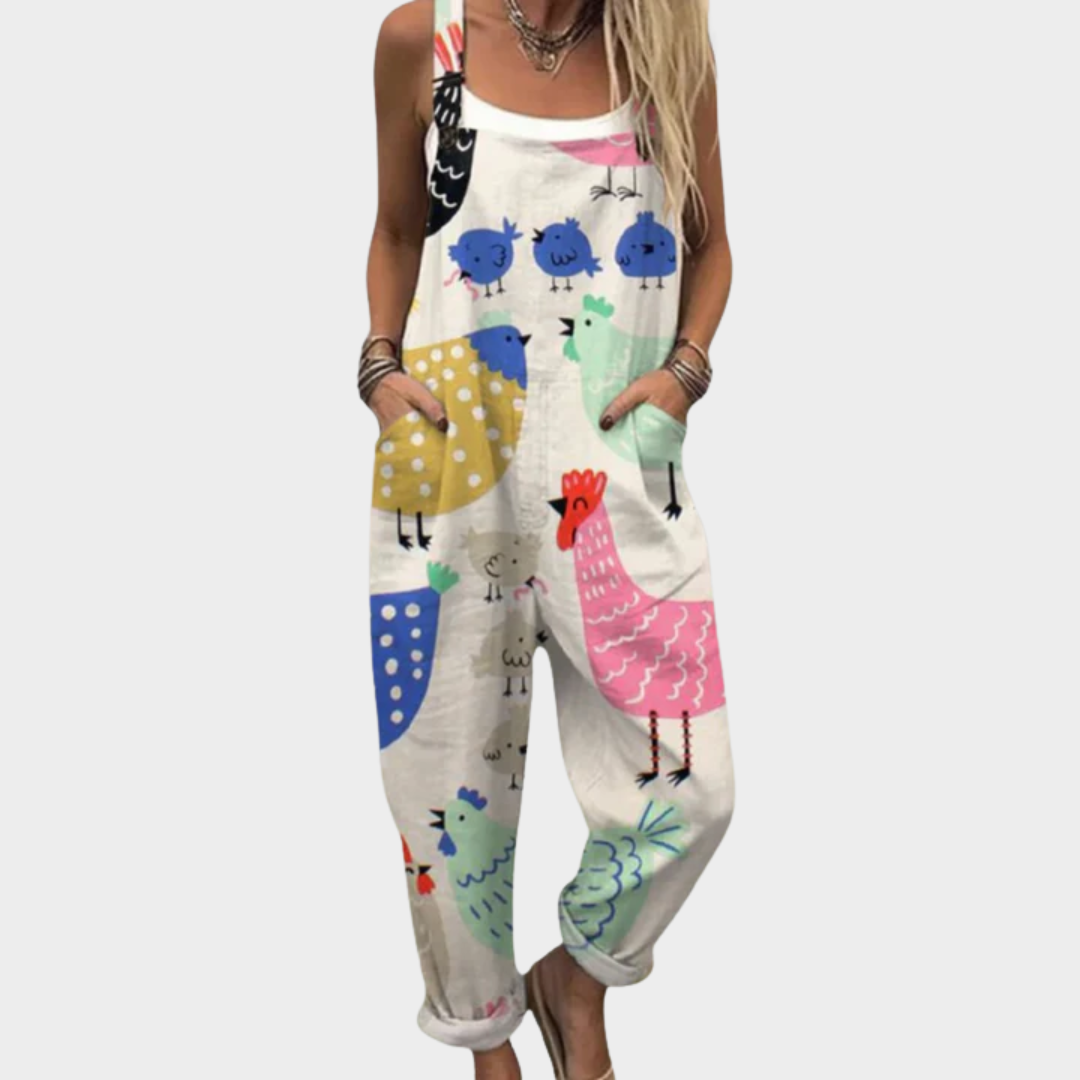Adelheid - Bequeme Bedruckte Latzhose