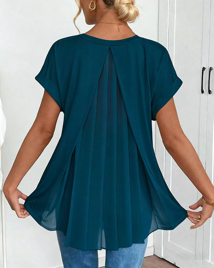 Adelheid - T-Shirt kurzärmelig einfarbig Patchwork