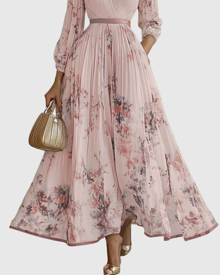 Siena - Elegante Plissee Maxi Kleid