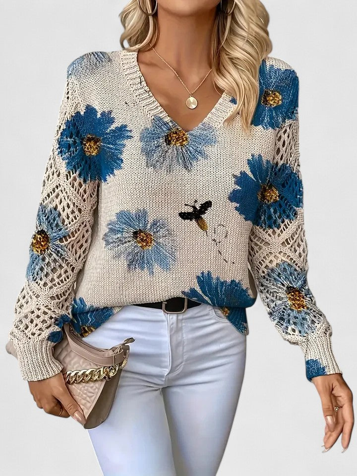 Beatrice - Geblümter Strickpullover