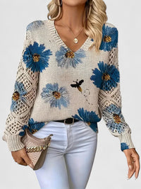 Beatrice - Geblümter Strickpullover