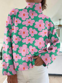 Alaiya | Stilvoller und fröhlicher Rollkragenpullover mit floralem Design