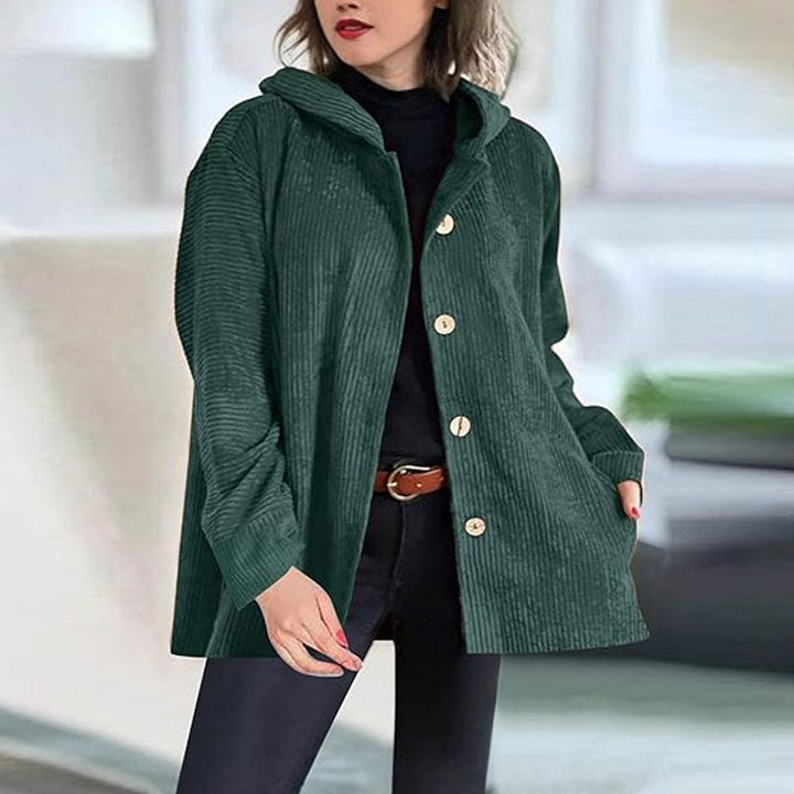Jaze - Lässige Cord-Hoodie-Jacke