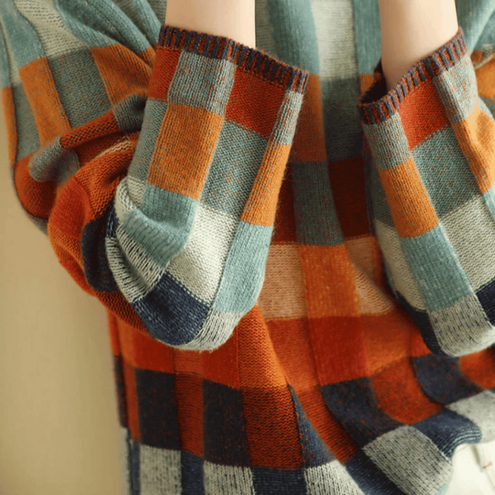 Ravelyn | Patchwork Cashmere Turtleneck Pullover