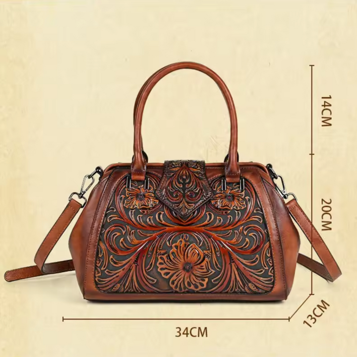 Florina - Gegravierte Lederhandtasche