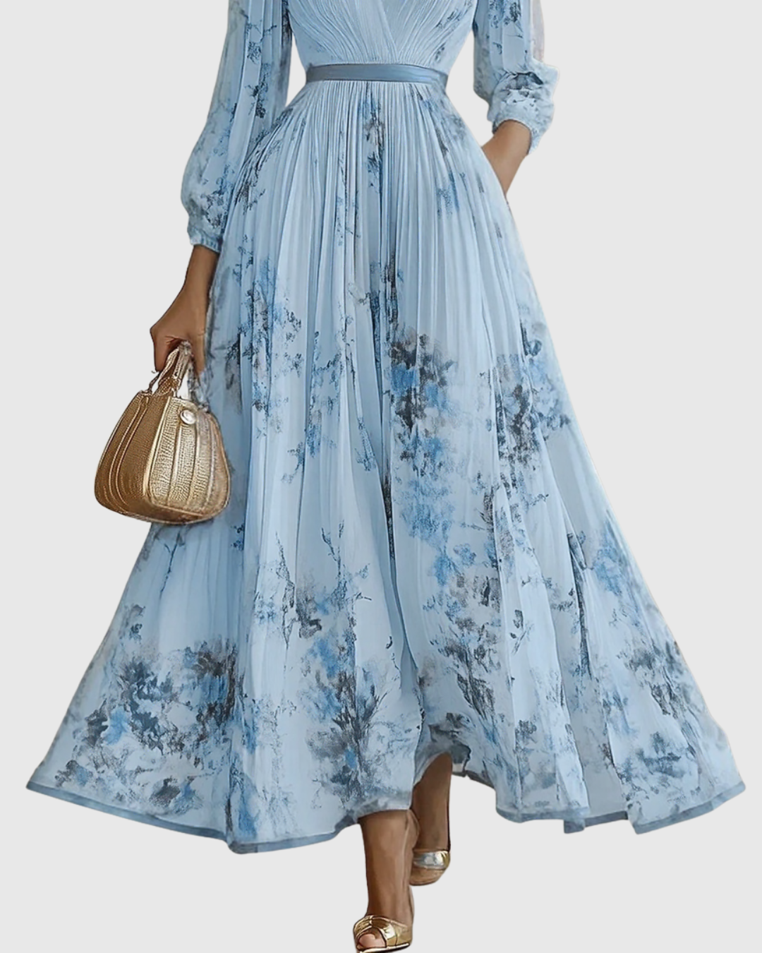 Siena - Elegante Plissee Maxi Kleid