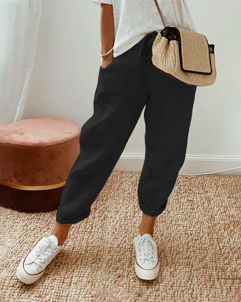 Waltraud - Hose reine Baumwolle einfarbig