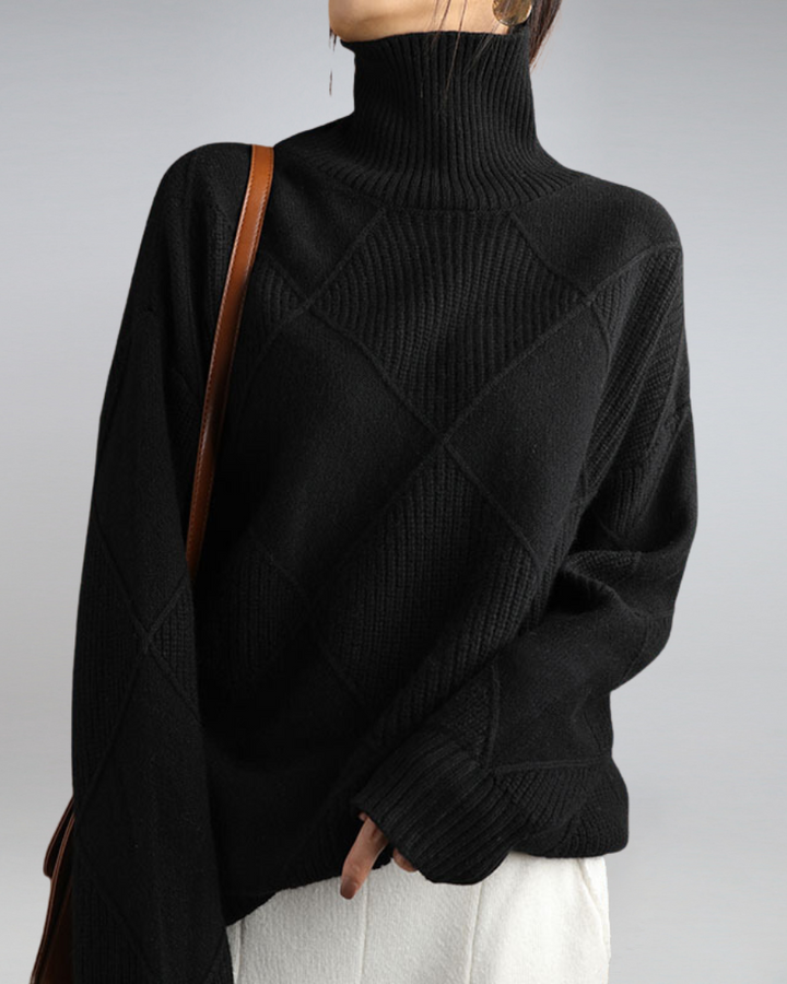 Anika | Eleganter und vielseitiger Rollkragenpullover aus Strick