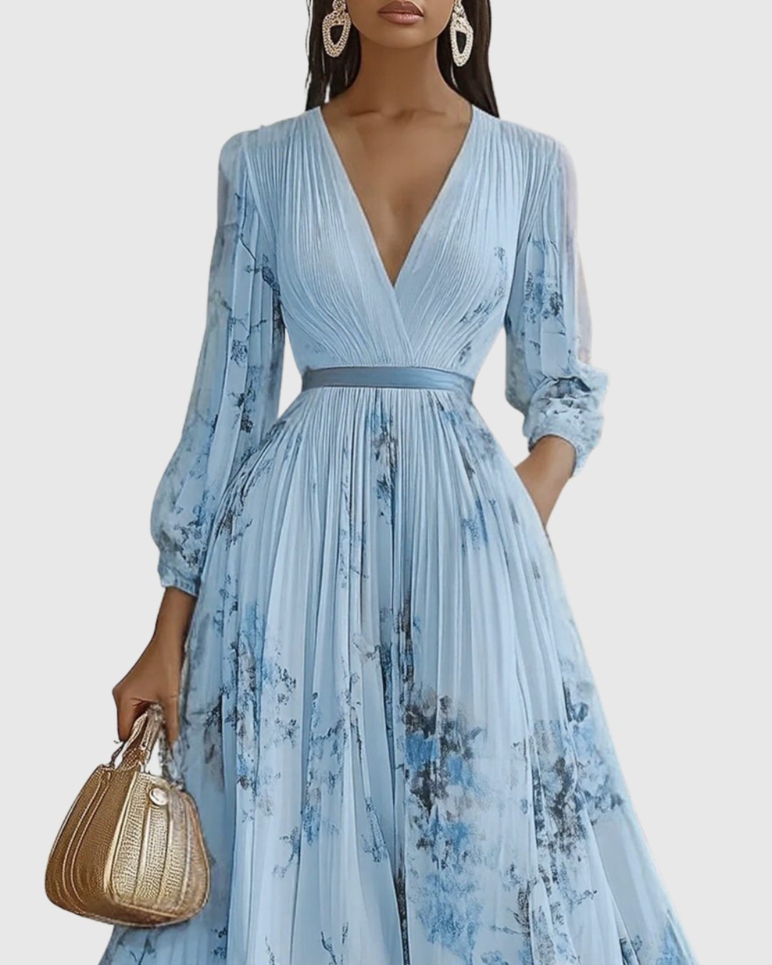 Siena - Elegante Plissee Maxi Kleid