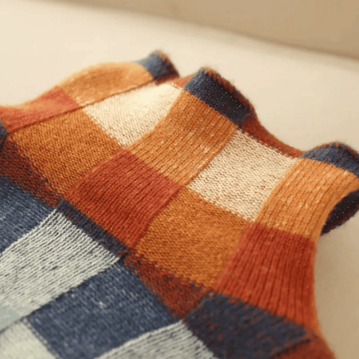 Ravelyn | Patchwork Cashmere Turtleneck Pullover