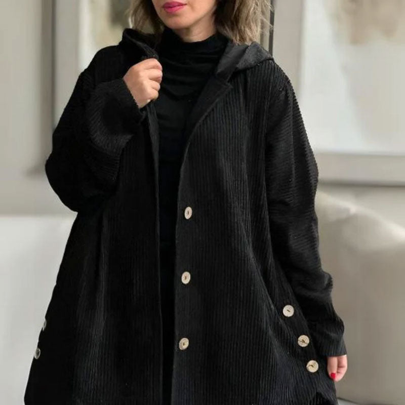 Jaze - Lässige Cord-Hoodie-Jacke
