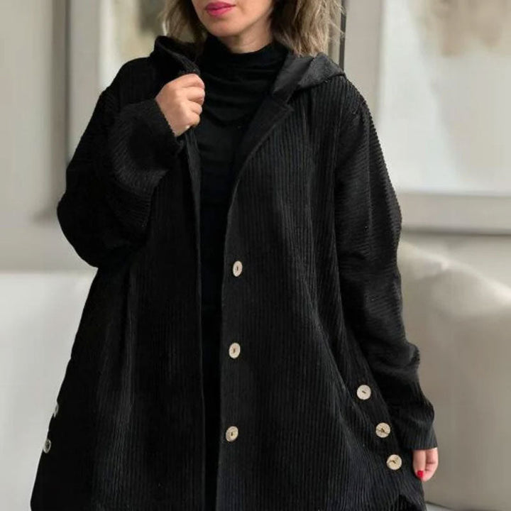 Jaze - Lässige Cord-Hoodie-Jacke