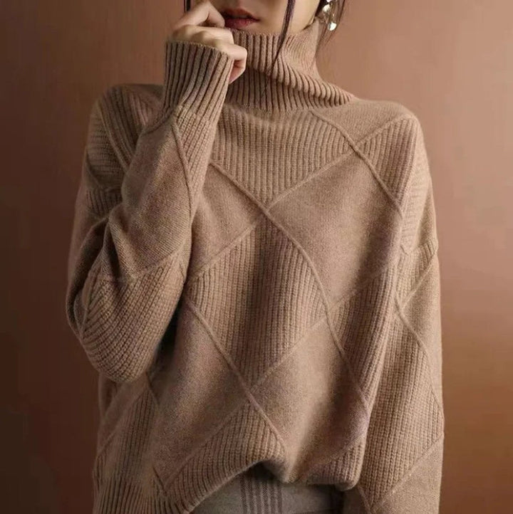 Analia | Stilvoller und bequemer Rollkragenpullover mit Rautendesign