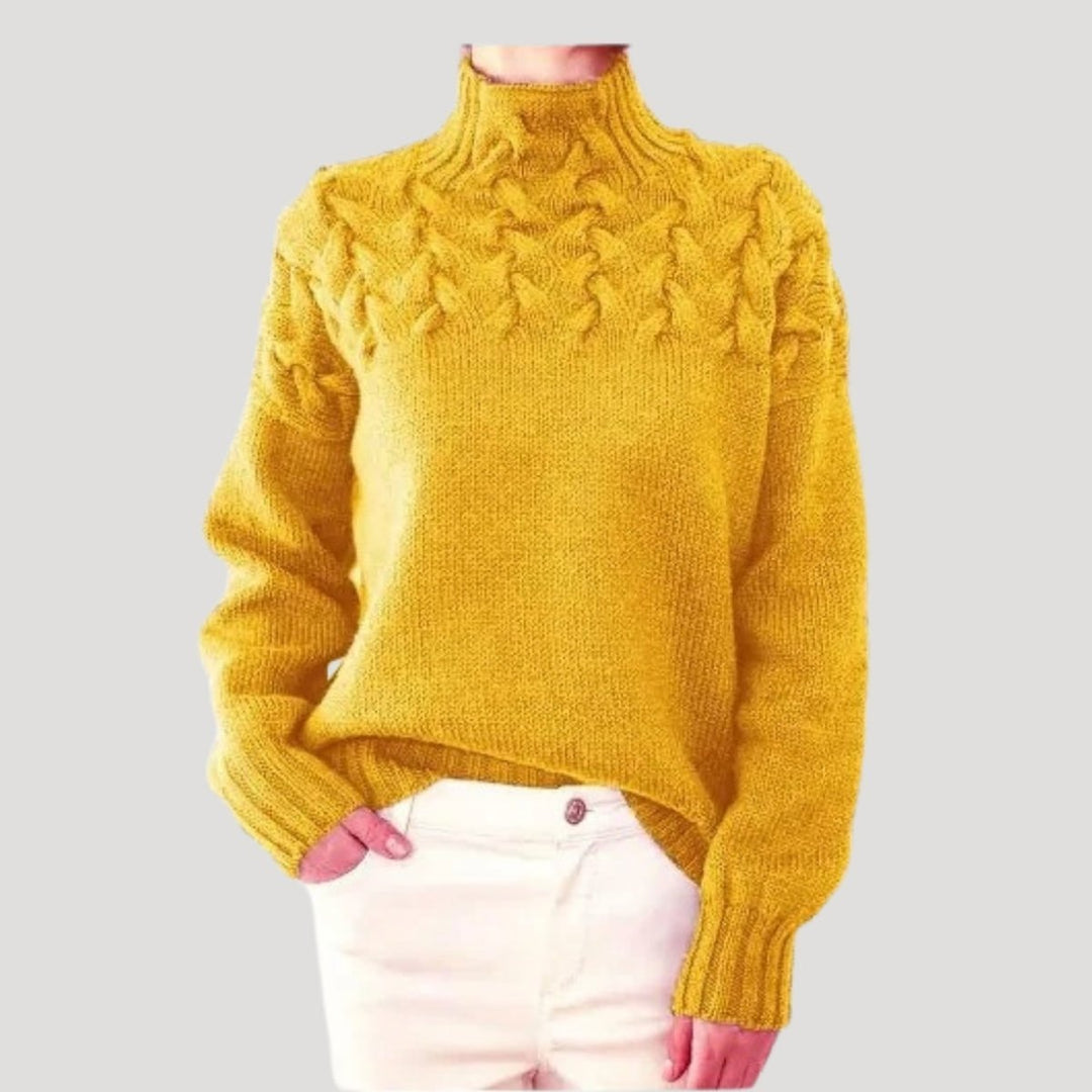 Paulina | Stilvoller und vielseitiger Rollkragenpullover im Kabelstrickdesign
