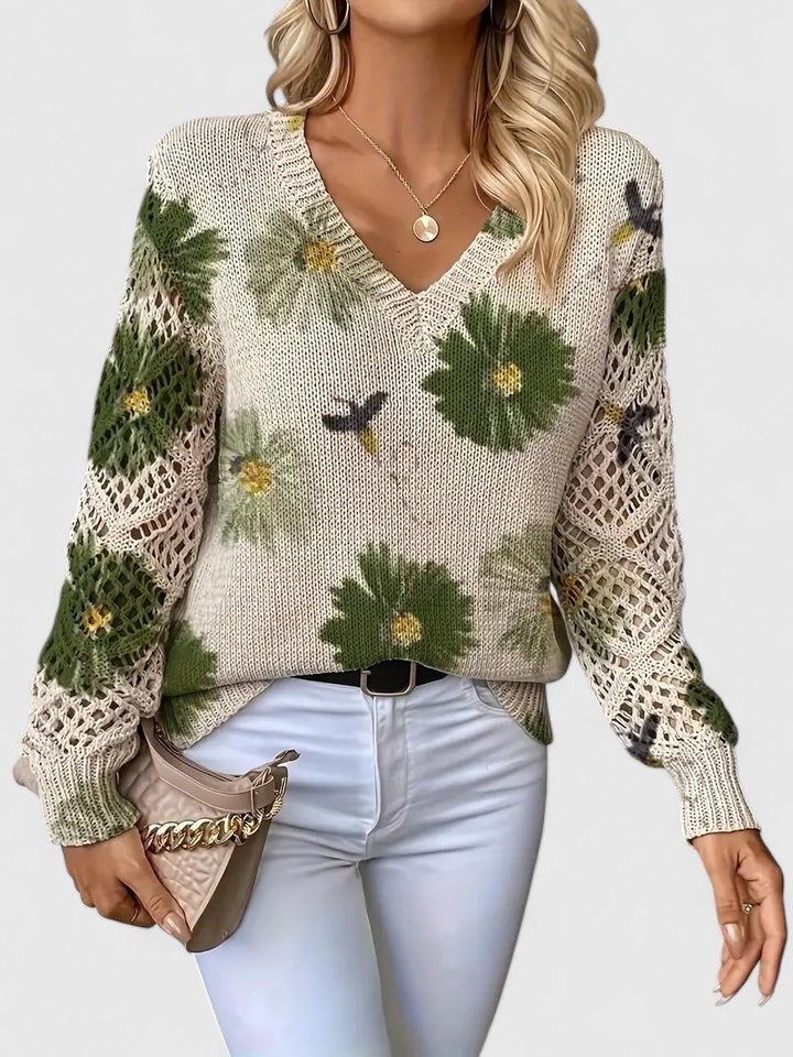Beatrice - Geblümter Strickpullover