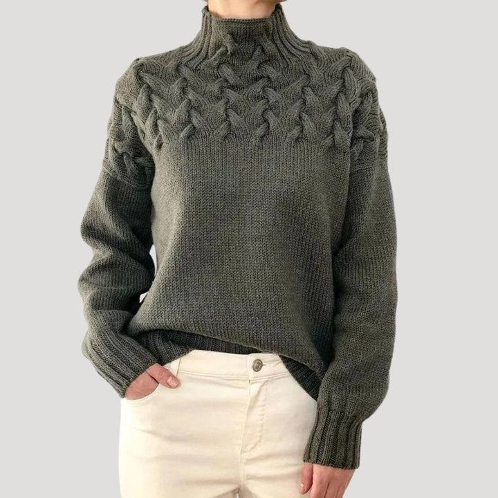 Paulina | Stilvoller und vielseitiger Rollkragenpullover im Kabelstrickdesign