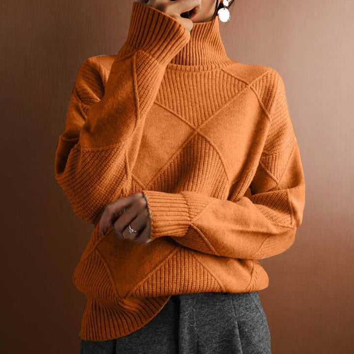 Analia | Stilvoller und bequemer Rollkragenpullover mit Rautendesign