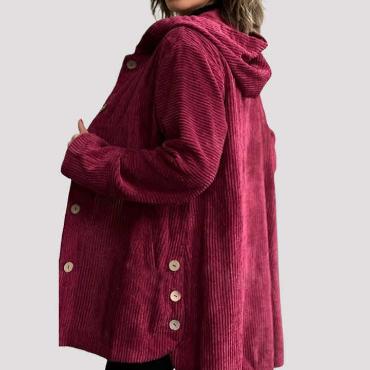 Jaze - Lässige Cord-Hoodie-Jacke