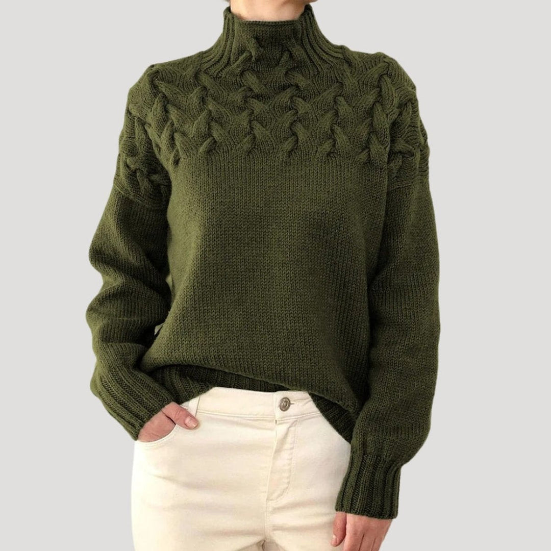 Paulina | Stilvoller und vielseitiger Rollkragenpullover im Kabelstrickdesign