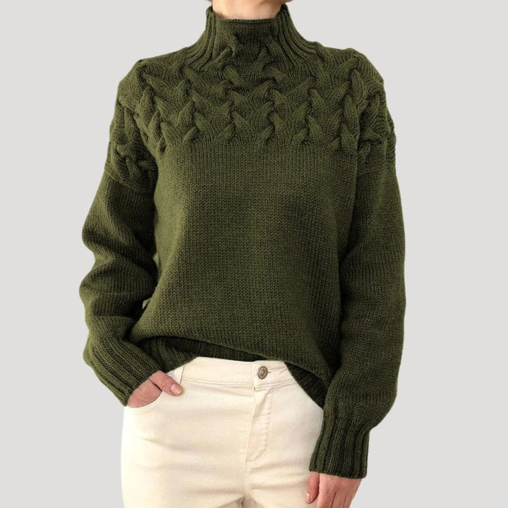 Paulina | Stilvoller und vielseitiger Rollkragenpullover im Kabelstrickdesign