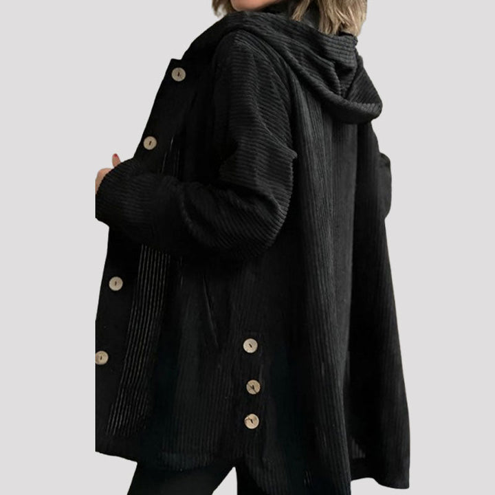 Jaze - Lässige Cord-Hoodie-Jacke