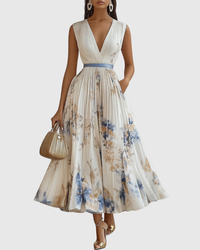 Siena - Elegante Plissee Maxi Kleid