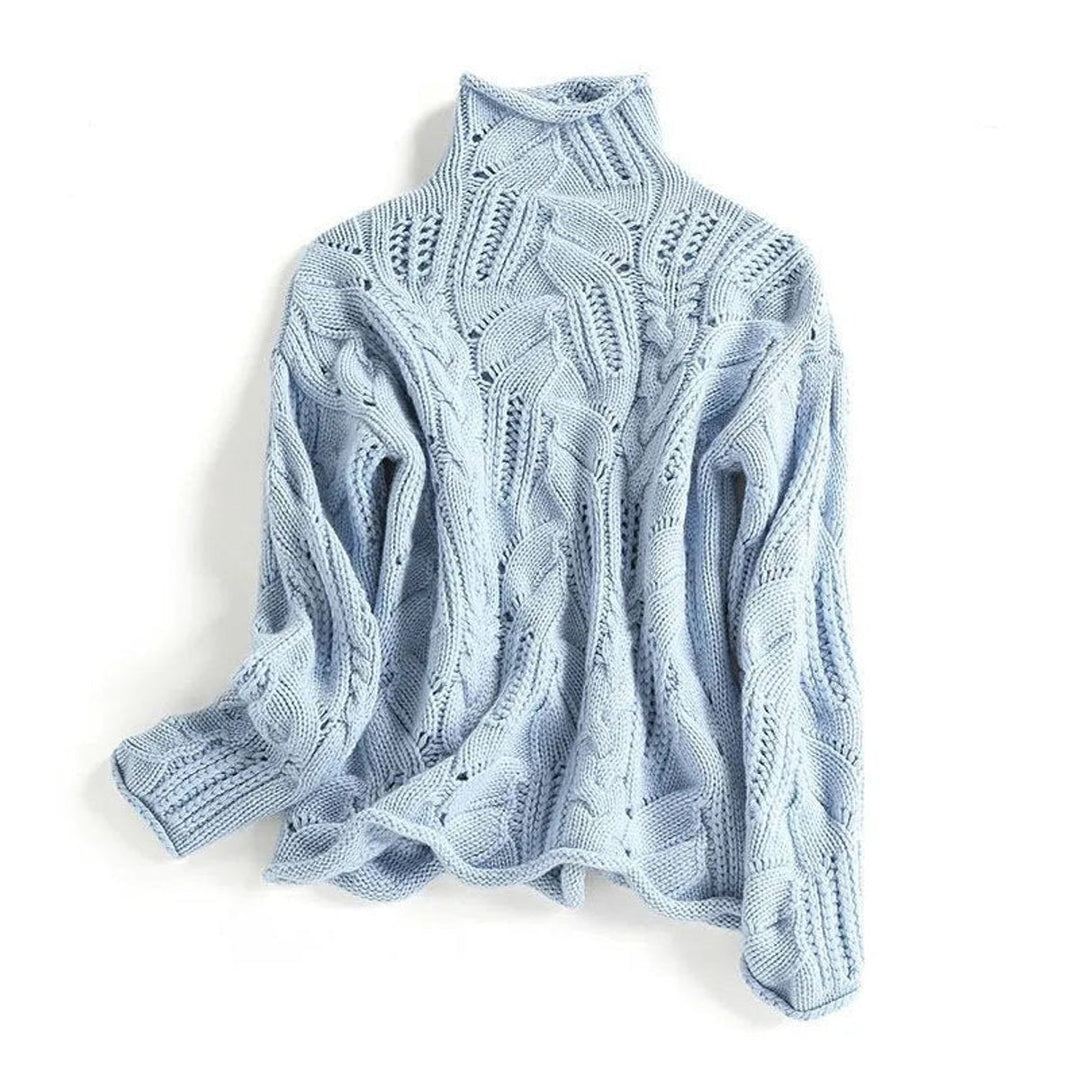 Davina | Eleganter und bequemer Rollkragenpullover im Kabelstrick-Design