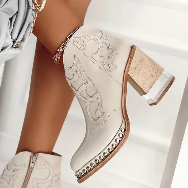 Sue - Norwich bestickte Lederstiefel