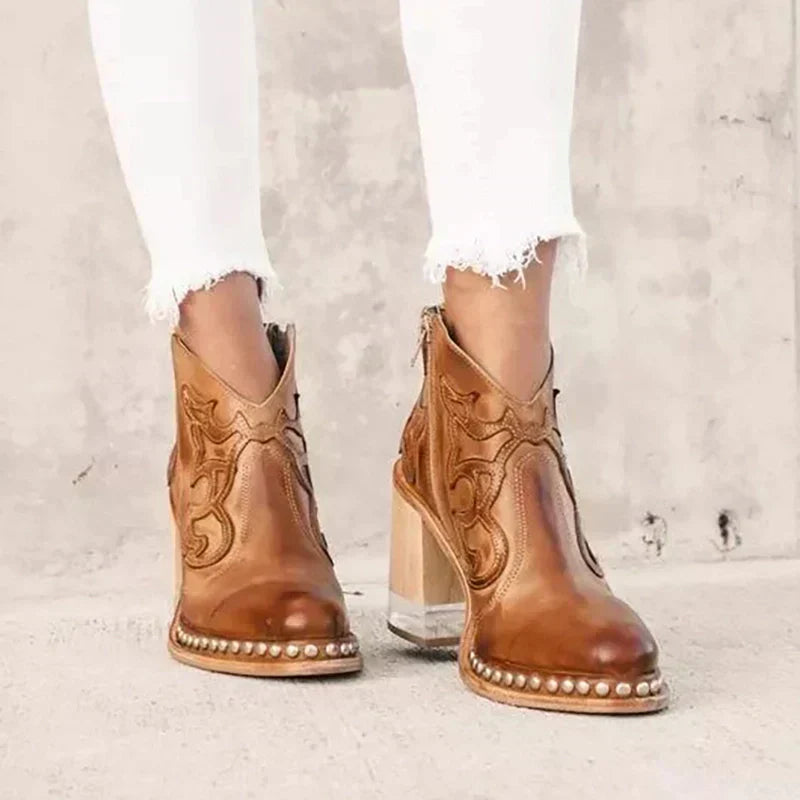 Sue - Norwich bestickte Lederstiefel