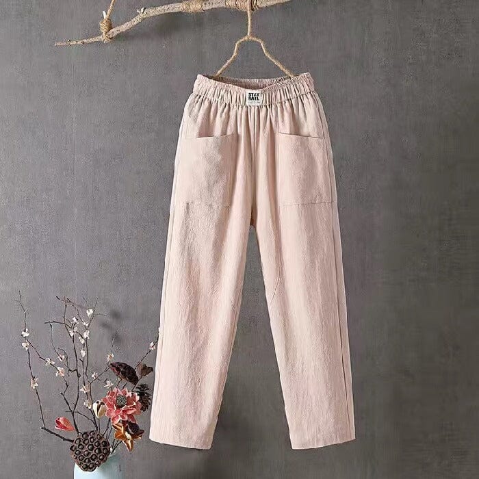Annegret - Damen Leinen-Baumwoll Hose Lässig