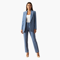 Frauen Blazer mit Revers und passender Hose Set
