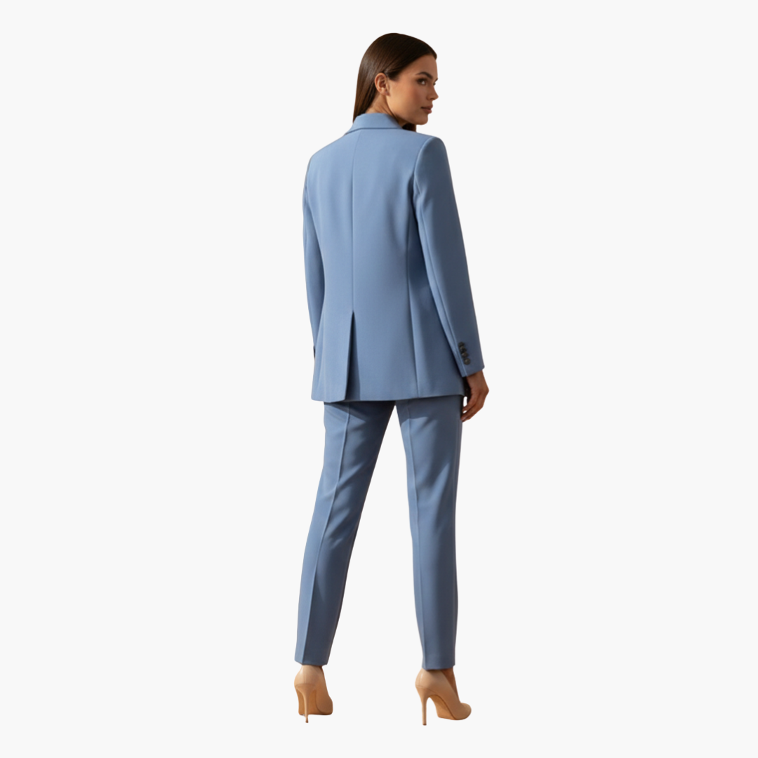 Frauen Blazer mit Revers und passender Hose Set