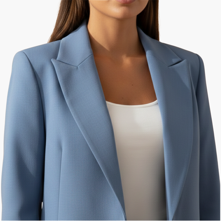 Frauen Blazer mit Revers und passender Hose Set