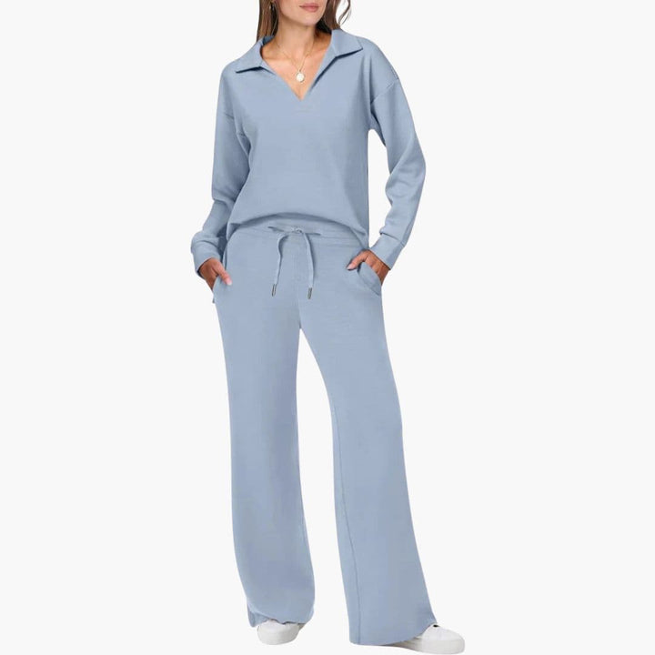 Stilvolles Zweiteiliges Damen-Set mit Eleganten V-Ausschnitt