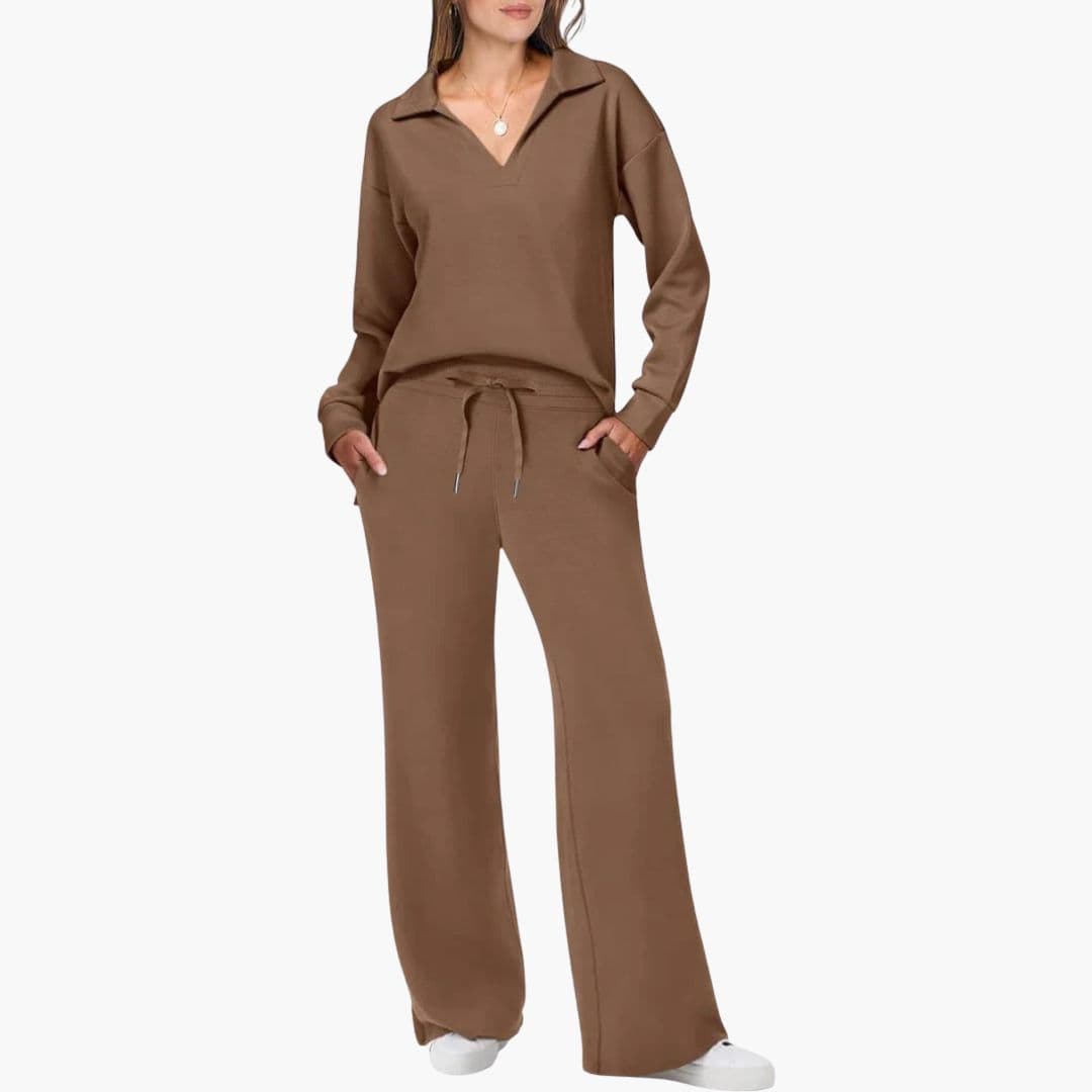 Stilvolles Zweiteiliges Damen-Set mit Eleganten V-Ausschnitt