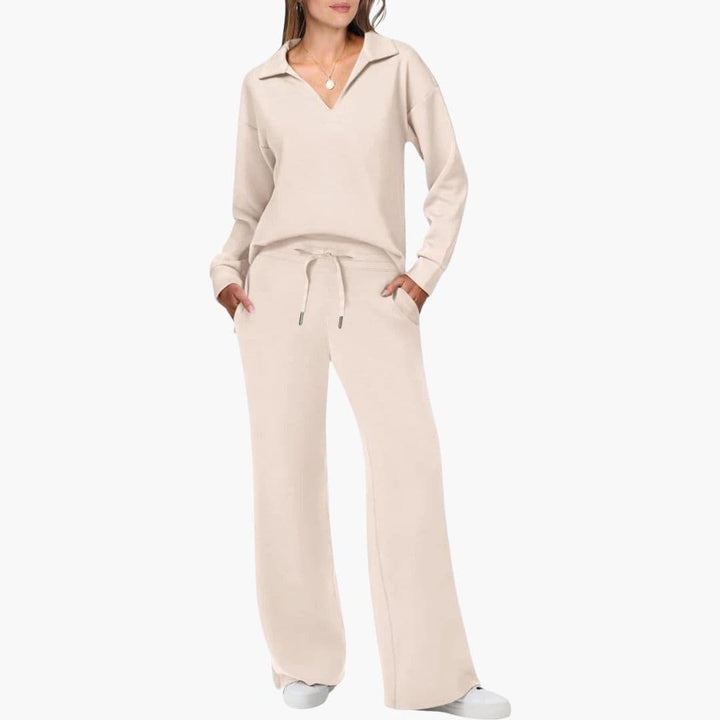 Stilvolles Zweiteiliges Damen-Set mit Eleganten V-Ausschnitt