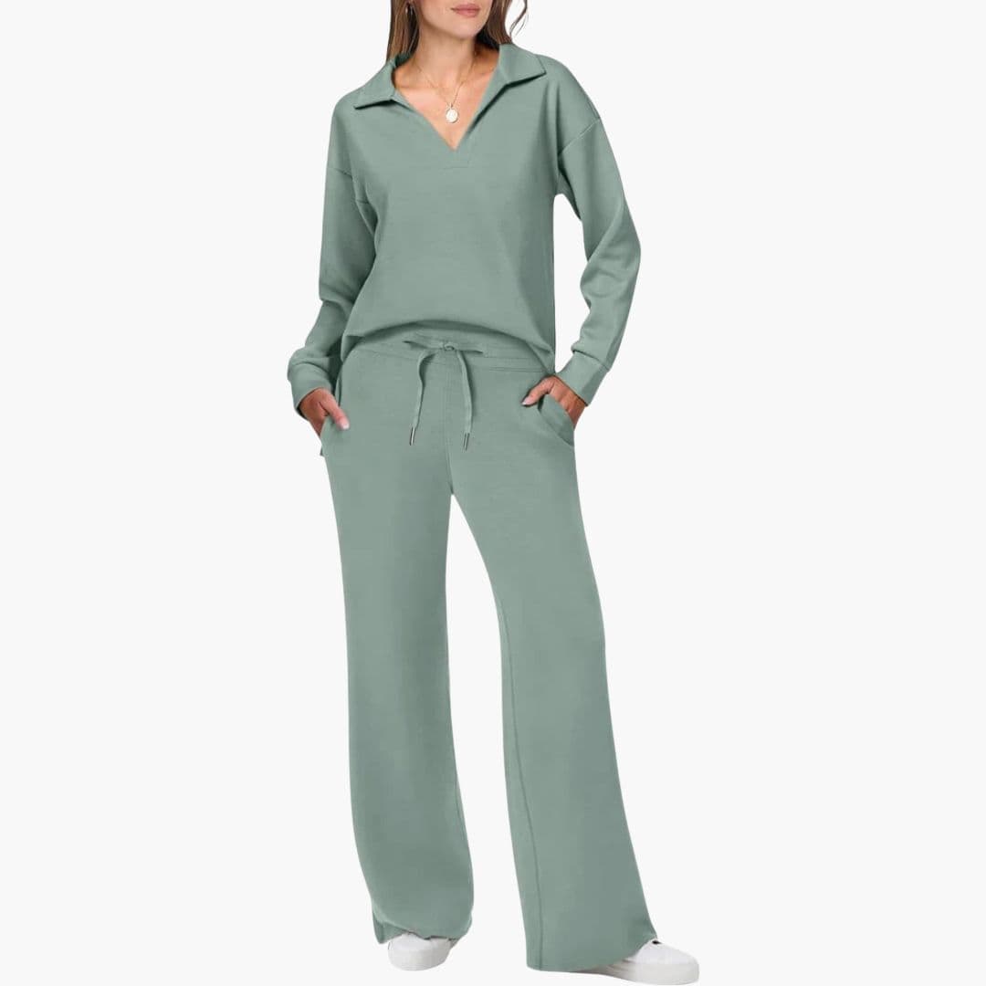 Stilvolles Zweiteiliges Damen-Set mit Eleganten V-Ausschnitt