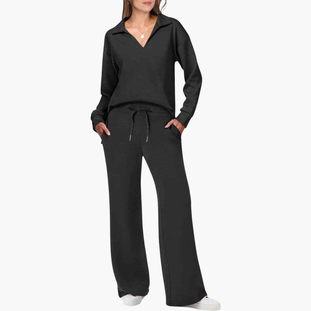 Stilvolles Zweiteiliges Damen-Set mit Eleganten V-Ausschnitt