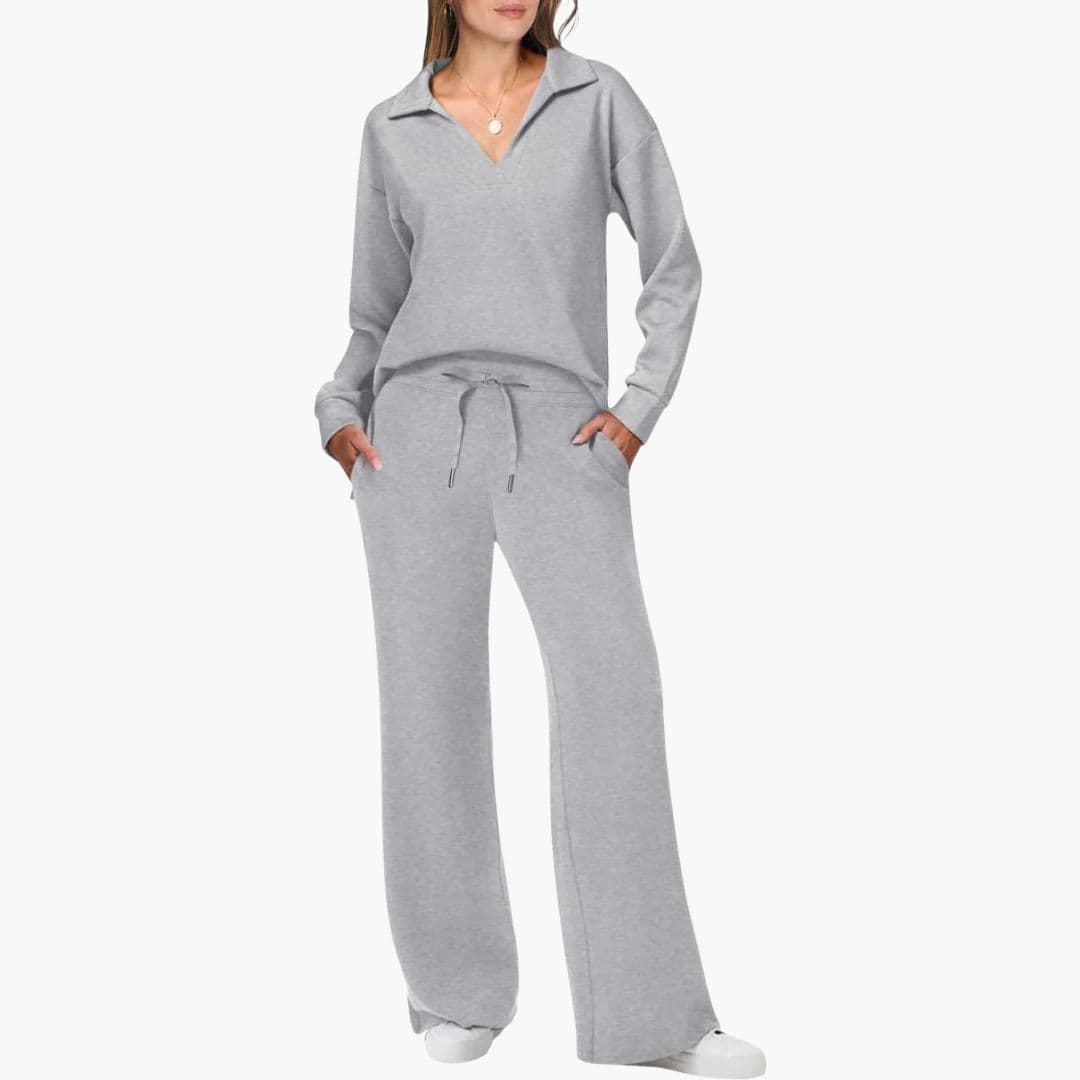 Stilvolles Zweiteiliges Damen-Set mit Eleganten V-Ausschnitt