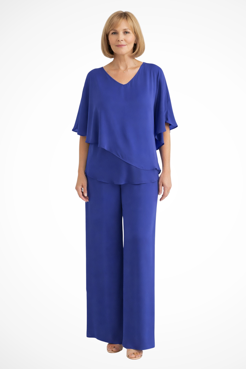 Damen Zweiteiliges Lounge-Set mit Weitbein-Hosen in fließendem Design