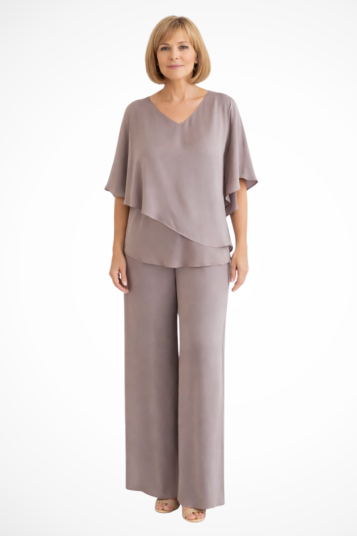 Damen Zweiteiliges Lounge-Set mit Weitbein-Hosen in fließendem Design