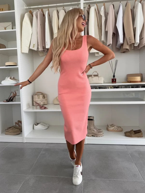 Zweiteiliges Set: Damen Langarm-Cardigan mit Midi-Kleid