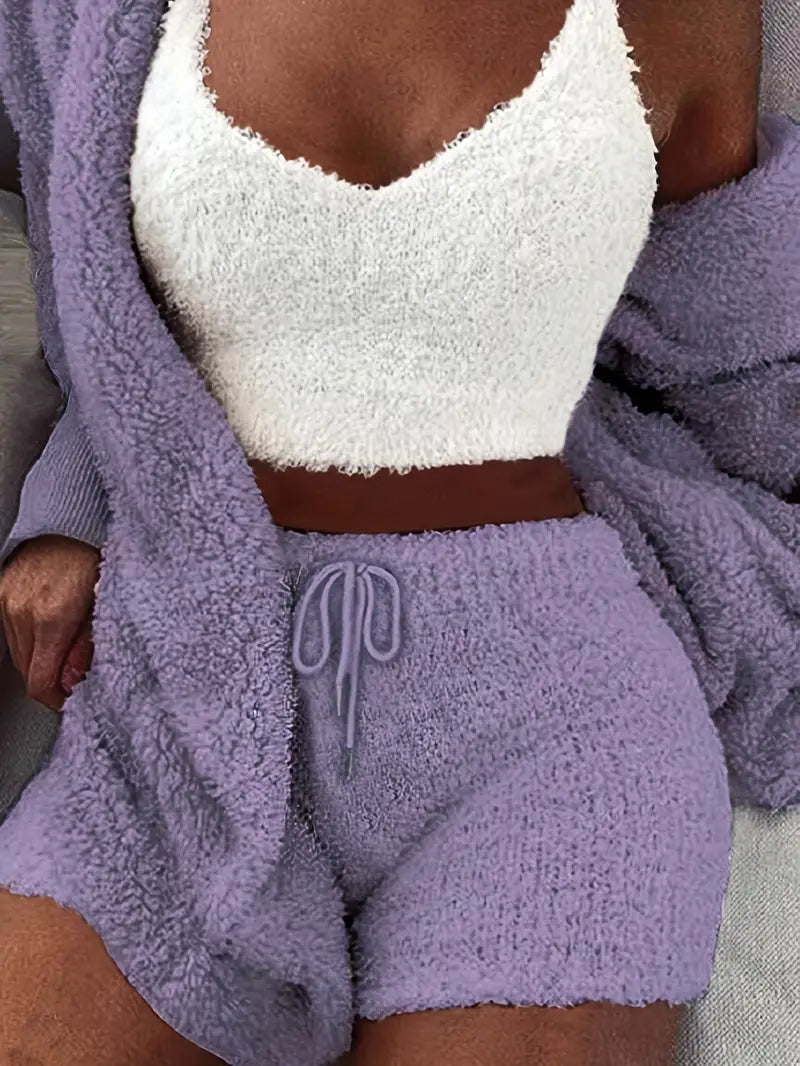 Kuschelige, - weiche Damen Pyjama Set