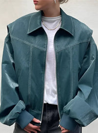 Petra - Lässige Oversized Lederjacke